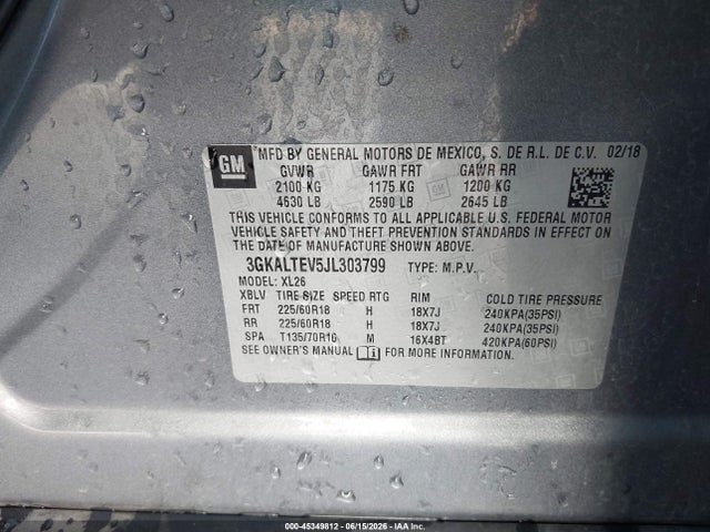 GMC Terrain Sle 2018 3GKALTEV5JL303799 Image 9