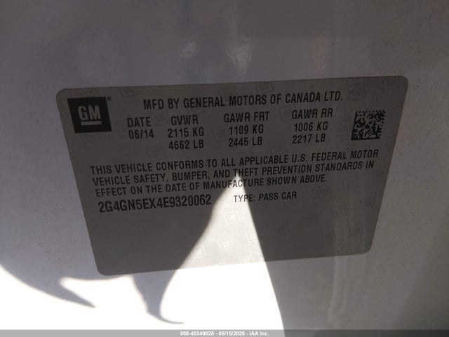 Продажа на аукционе авто 2014 Buick Regal Turbo/e-assist Premium I, vin: 2G4GN5EX4E9320062, номер лота: 45349828
