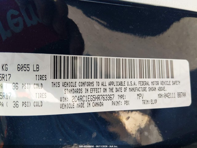 Aukcja sprzedaży 2017 Chrysler Pacifica Touring-l Plus, vin: 2C4RC1EG5HR763367, numer aukcji: 45349890