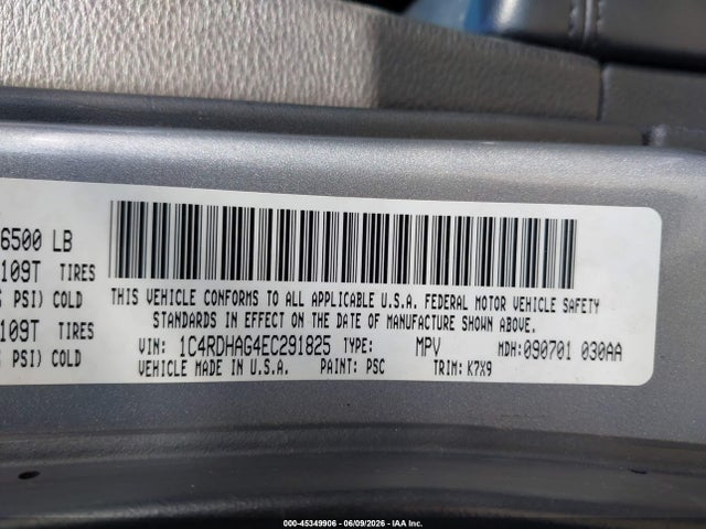 Aukcja sprzedaży 2014 Dodge Durango Sxt, vin: 1C4RDHAG4EC291825, numer aukcji: 45349906