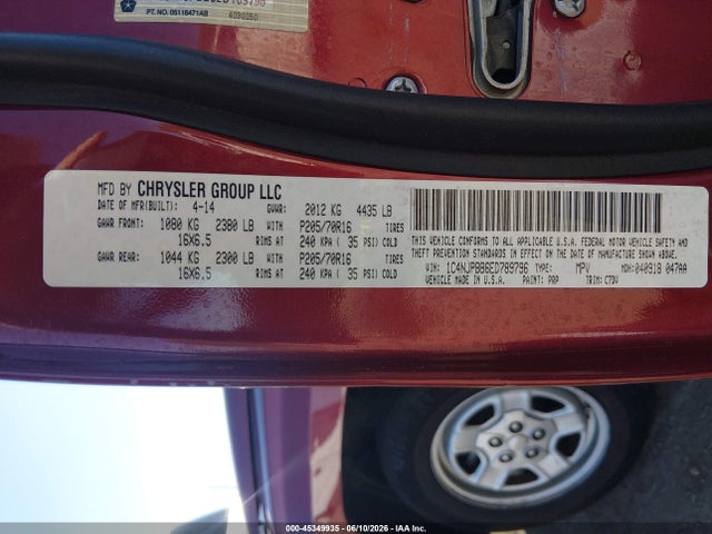 1C4NJPBB6ED789796 Jeep Patriot Sport