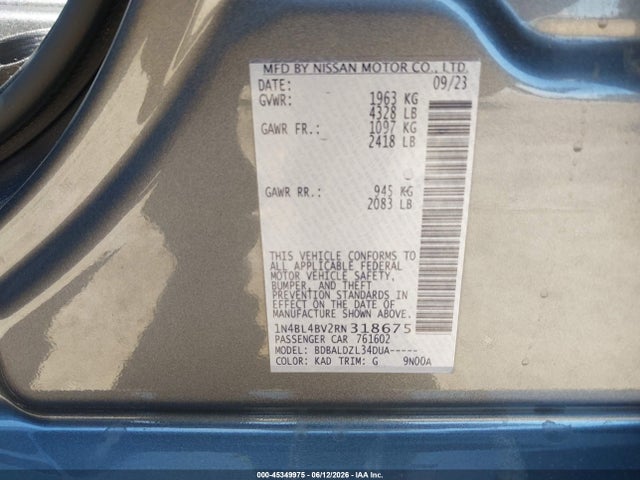 Nissan Altima S Fwd 2024 1N4BL4BV2RN318675 Image 9