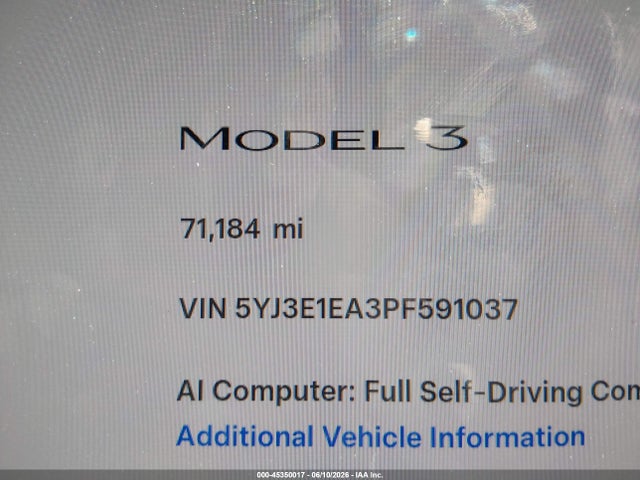 Tesla Model 3 Rear-wheel Drive 2023 5YJ3E1EA3PF591037 Image 14