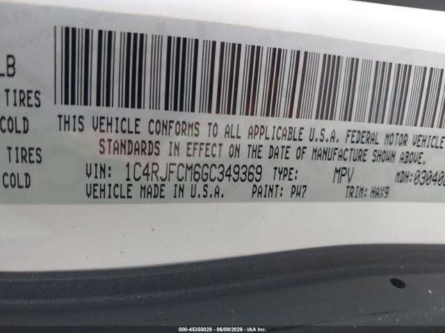Продаж на аукціоні авто 2016 Jeep Grand Cherokee High Altitude, vin: 1C4RJFCM6GC349369, номер лоту: 45350028
