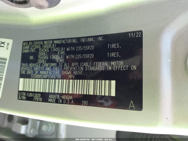 Toyota Highlander Hybrid Limited 2023 5TDXBRCH8PS566798 Image 9