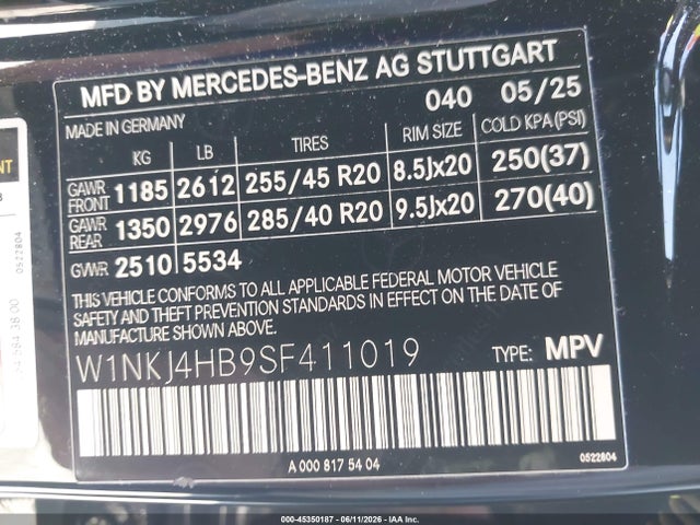 Продаж на аукціоні авто 2025 Mercedes-benz Glc 300 4matic Coupe, vin: W1NKJ4HB9SF411019, номер лоту: 45350187