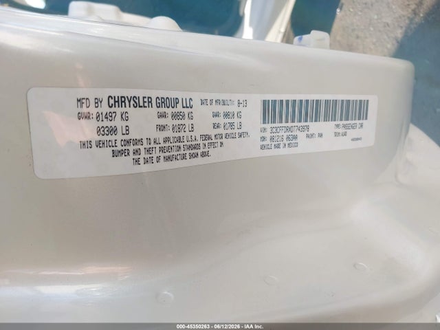 45350263 :رقم المزاد ، 3C3CFFDRXDT743978 vin ، 2013 Fiat 500c Pop مزاد بيع