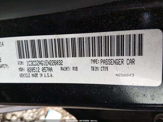 Продаж на аукціоні авто 2014 Dodge Avenger Se, vin: 1C3CDZAG1EN226032, номер лоту: 45350316
