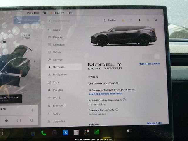 Aukcja sprzedaży 2026 Tesla Model Y All-wheel Drive/long Range Launch Series/premium All-wheel Drive, vin: 7SAYGAEEXTF604737, numer aukcji: 45350350