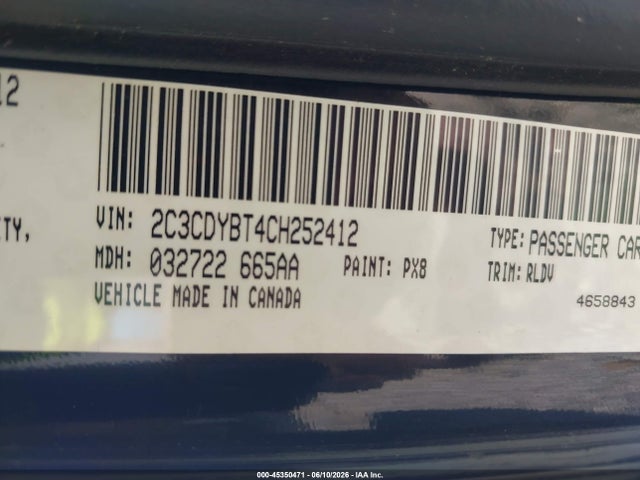 45350471 :رقم المزاد ، 2C3CDYBT4CH252412 vin ، 2012 Dodge Challenger R/t مزاد بيع