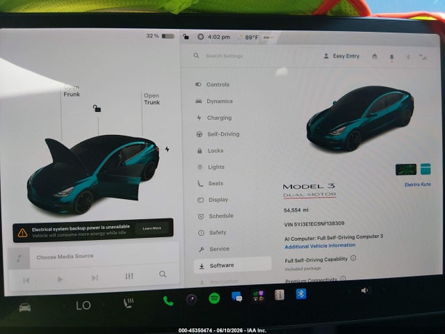 Aukcja sprzedaży 2022 Tesla Model 3 Performance Dual Motor All-wheel Drive, vin: 5YJ3E1EC5NF138309, numer aukcji: 45350474