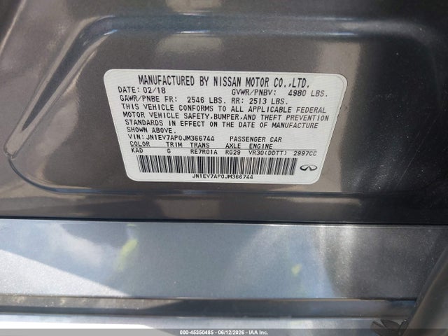 JN1EV7AP0JM366744 Infiniti Q50 3.0t Luxe