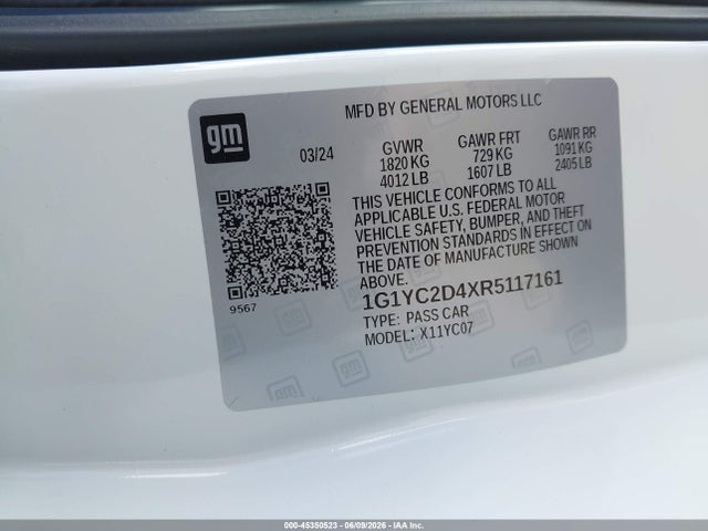 1G1YC2D4XR5117161 Chevrolet Corvette Stingray Rwd 3lt