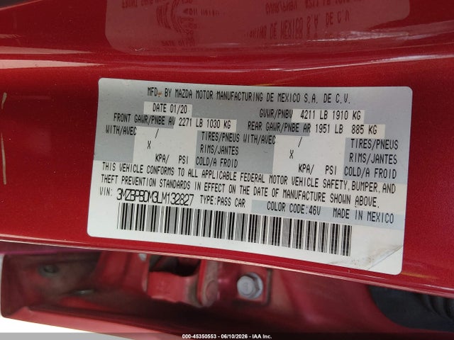 Mazda Mazda3 Preferred Package 2020 3MZBPBDM3LM132827 Image 9