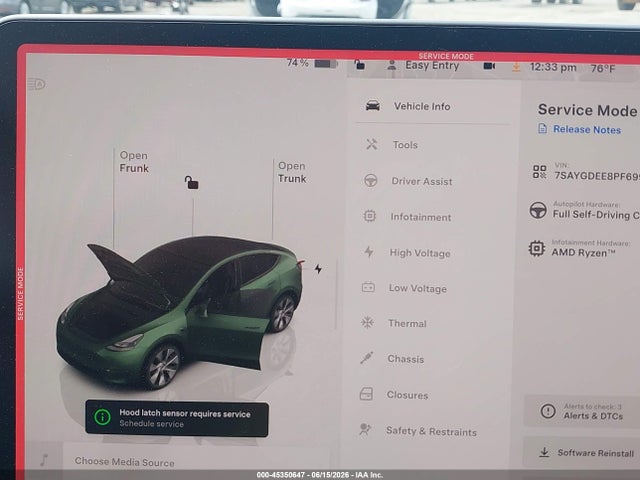 Продажа на аукционе авто 2023 Tesla Model Y Awd/long Range Dual Motor All-wheel Drive, vin: 7SAYGDEE8PF699340, номер лота: 45350647
