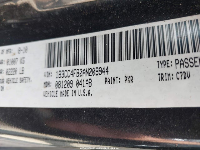 Aukcja sprzedaży 2010 Dodge Avenger Sxt, vin: 1B3CC4FB0AN209944, numer aukcji: 45350820