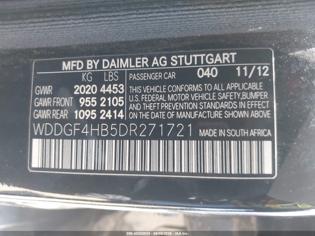 Aukcja sprzedaży 2013 Mercedes-benz C 250 Sport, vin: WDDGF4HB5DR271721, numer aukcji: 45350825