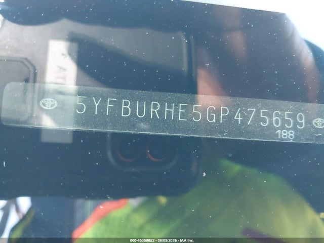 2016 Toyota Corolla Le მანქანა იყიდება აუქციონზე, vin: 5YFBURHE5GP475659, აუქციონის ნომერი: 45350852
