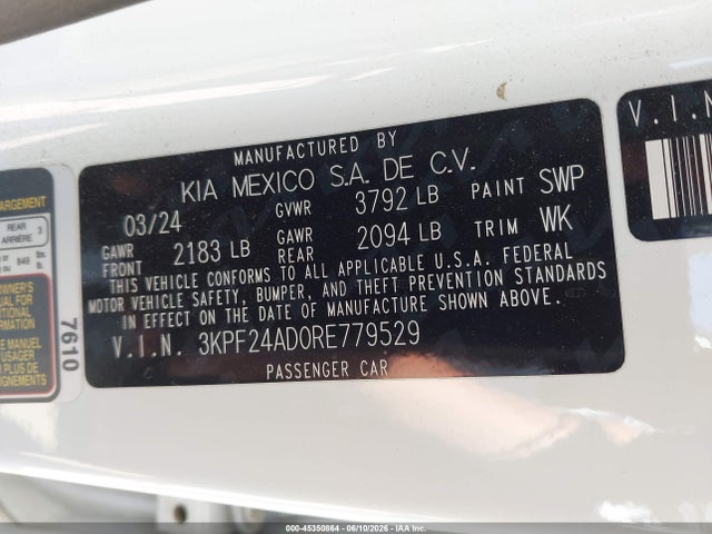 KIA Forte Lxs 2024 3KPF24AD0RE779529 Image 9