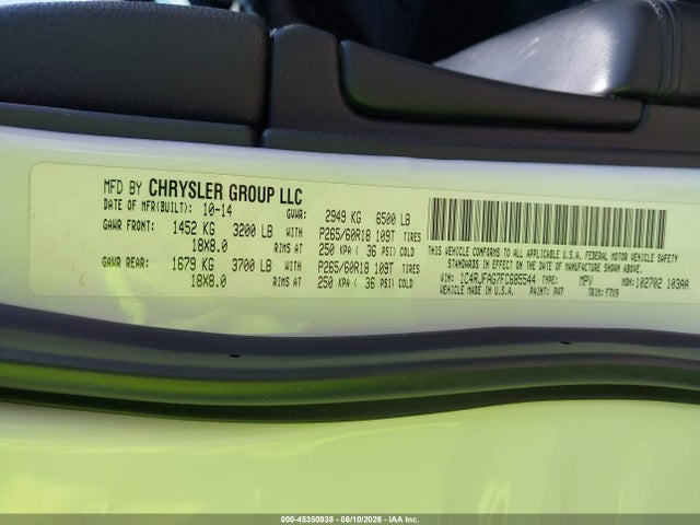 2015 Jeep Grand Cherokee Laredo მანქანა იყიდება აუქციონზე, vin: 1C4RJFAG7FC685544, აუქციონის ნომერი: 45350938