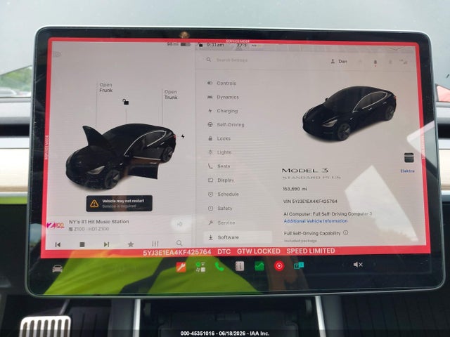 Aukcja sprzedaży 2019 Tesla Model 3 Long Range/mid Range/standard Range/standard Range Plus, vin: 5YJ3E1EA4KF425764, numer aukcji: 45351016