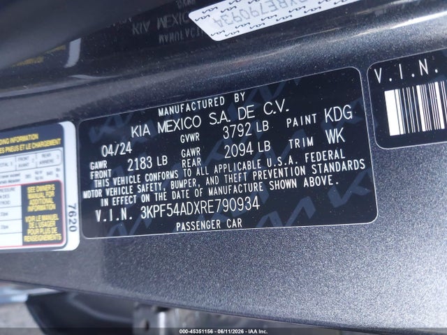 KIA Forte Gt-line 2024 3KPF54ADXRE790934 Image 9