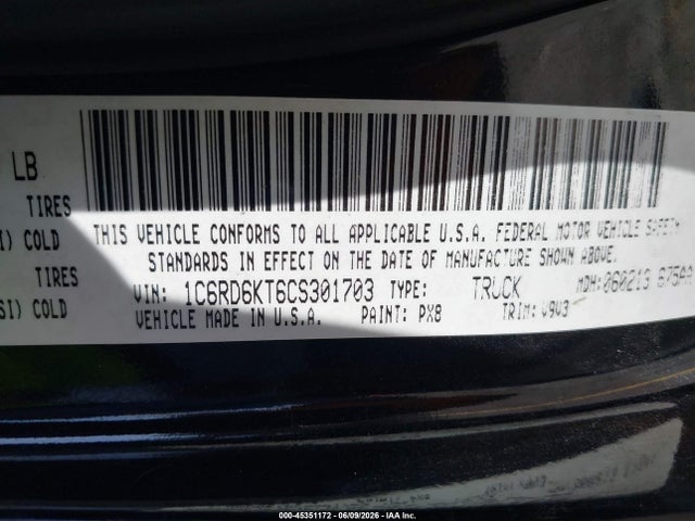 Продаж на аукціоні авто 2012 Ram 1500 Express, vin: 1C6RD6KT6CS301703, номер лоту: 45351172