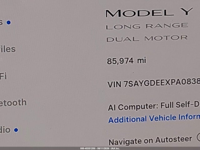 7SAYGDEEXPA083877 Tesla Model Y Awd/long Range Dual Motor All-wheel Drive