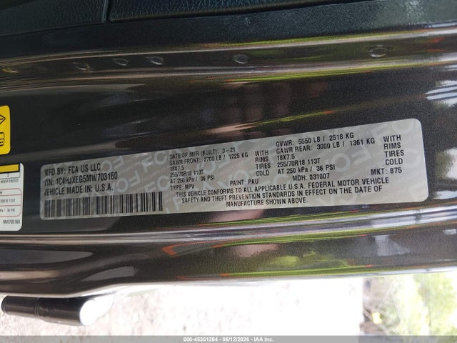 1C4HJXEG5MW703160 Jeep Wrangler Unlimited Sahara 4x4