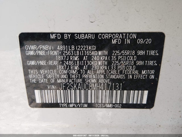 Subaru Forester Limited 2021 JF2SKAUC8MH417131 Image 9