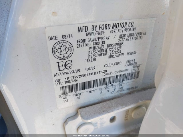 Ford F-250 Xlt 2015 1FT7W2B67FEB17628 Image 9