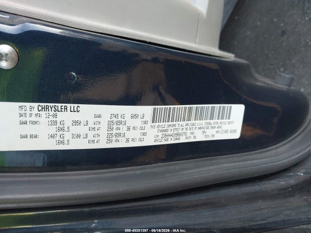 45351397 :رقم المزاد ، 2D8HN44E09R603701 vin ، 2009 Dodge Grand Caravan Se مزاد بيع