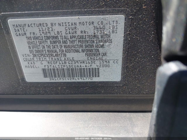 3N1CP5CV2RL491770 Nissan Kicks Sv Xtronic Cvt