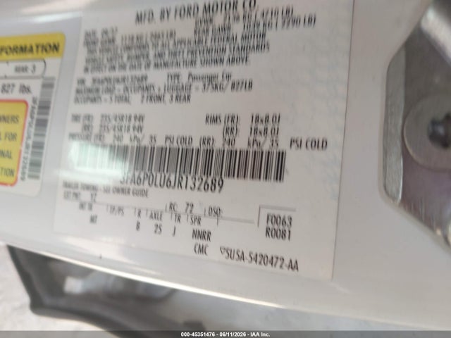 Ford Fusion Hybrid Se 2018 3FA6P0LU6JR132689 Image 9