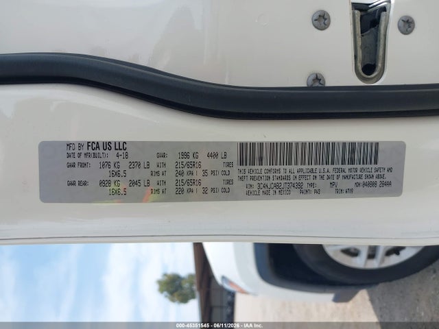 3C4NJCAB2JT374392 Jeep Compass Sport Fwd