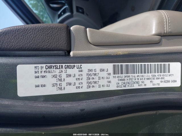Aukcja sprzedaży 2012 Jeep Grand Cherokee Laredo, vin: 1C4RJFAG1CC347083, numer aukcji: 45351549