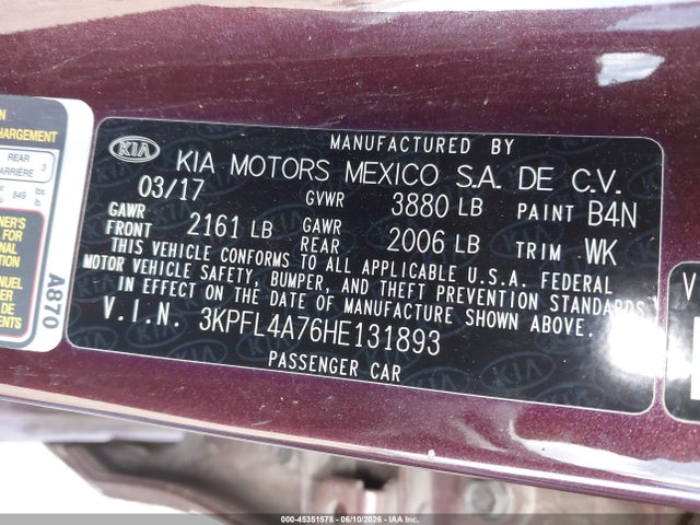 KIA FORTE LX 2017 3KPFL4A76HE131893 Image 9