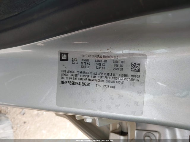 Aukcja sprzedaży 2014 Buick Verano Convenience Group, vin: 1G4PR5SK0E4189728, numer aukcji: 45351646