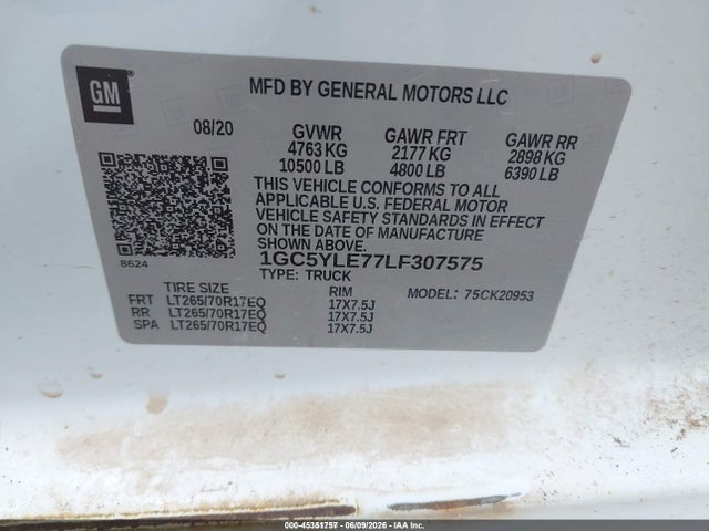 Chevrolet Silverado 2500hd 4wd Long Bed Wt 2020 1GC5YLE77LF307575 Image 9