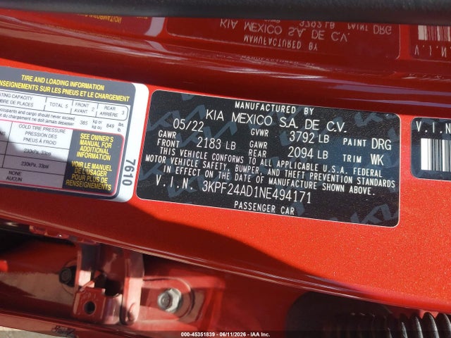 KIA Forte Lxs 2022 3KPF24AD1NE494171 Image 9