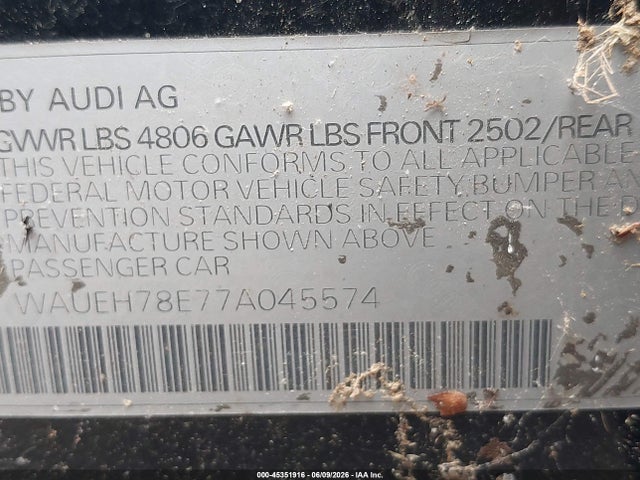 Aukcja sprzedaży 2007 Audi A4 3.2, vin: WAUEH78E77A045574, numer aukcji: 45351916