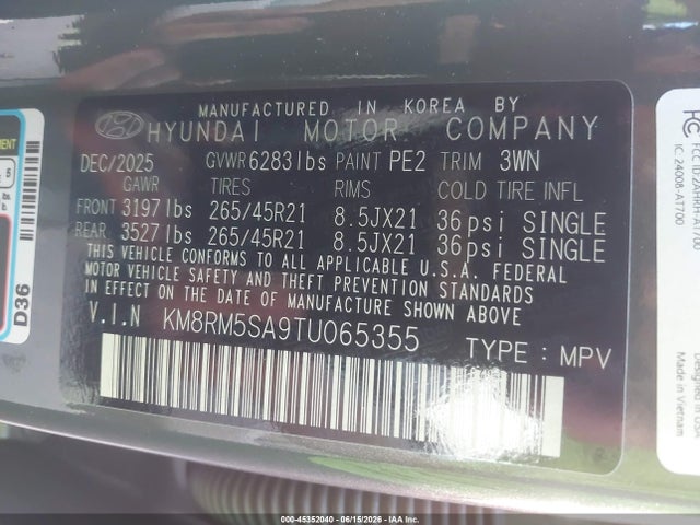 Hyundai Palisade Hev Calligraphy 2026 KM8RM5SA9TU065355 Image 9