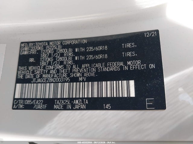 Lexus NX 350 2022 JTJAGCEZ8N2003195 Image 9