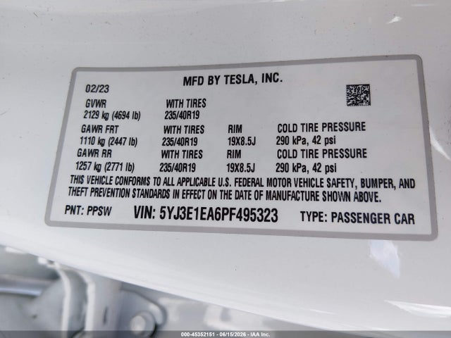 Tesla Model 3 Rear-wheel Drive 2023 5YJ3E1EA6PF495323 Image 9