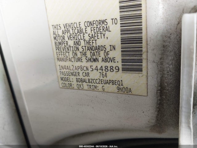 45352244 :رقم المزاد ، 1N4AL2AP8CN544889 vin ، 2012 Nissan Altima 2.5 S مزاد بيع