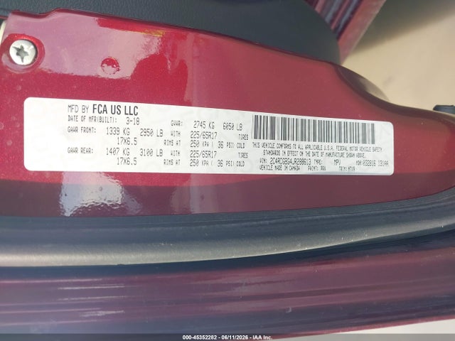 Продаж на аукціоні авто 2018 Dodge Grand Caravan Se Plus, vin: 2C4RDGBG4JR288613, номер лоту: 45352282