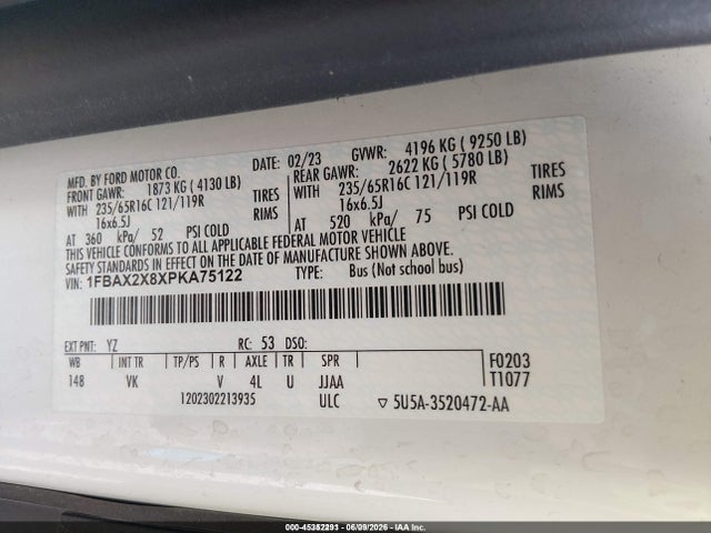 1FBAX2X8XPKA75122 Ford Transit-350 Passenger Van Xl