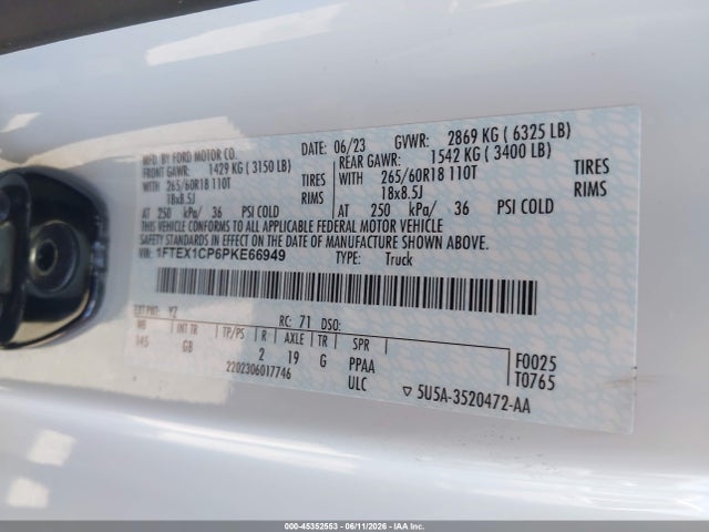 Ford F-150 Xl 2023 1FTEX1CP6PKE66949 Image 9