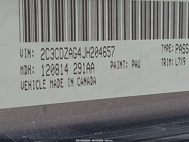 Dodge Challenger Sxt 2018 2C3CDZAG4JH204657 Image 9