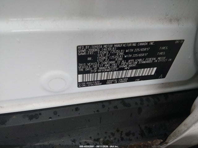 Aukcja sprzedaży 2019 Toyota Rav4 Le, vin: 2T3F1RFV2KW072217, numer aukcji: 45352581